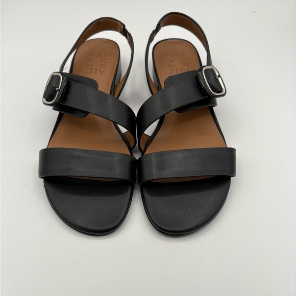Naturalizer Marsha Black Leather Women Sandals Size 6.5 - Picture 1 of 10